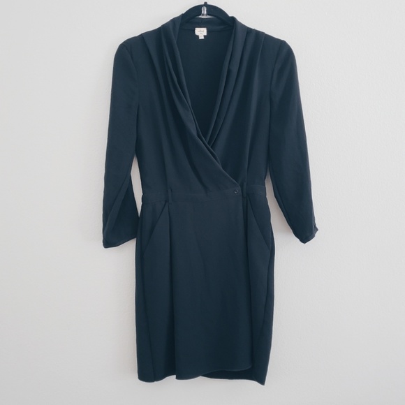 Aritzia Dresses & Skirts - Aritzia wilfred franca black wrap dress sz 4